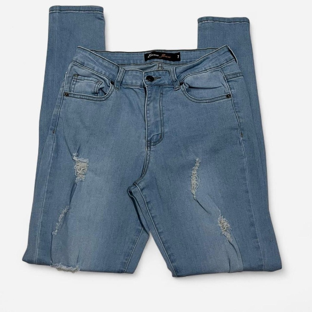 Light Blue Distressed Skinny Jeans
